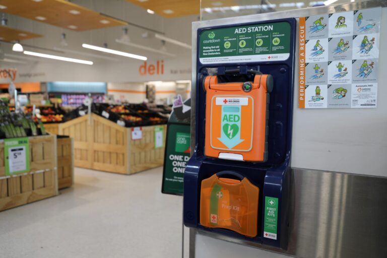 Defibrillator at a supermarket